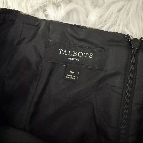 Talbots Wool Blend Pencil Straight Skirt Fuzzy Texture Leopard Animal Print 8P - Picture 8 of 12